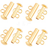 6Pcs Brass Slide Lock Clasps KK-BBC0027-58A-7