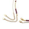 2Pcs 2 Style Cubic Zirconia Cross & Moon Pendant Necklaces Set with Natural Garnet Beaded NJEW-JN04029-5