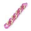 Handmade Golden Plated CCB Plastic & Transparent Acrylic Cuban Link Chains AJEW-JB00681-01-2