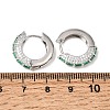 Brass Micro Pave Cubic Zirconia Hoop Earrings KK-CBA8324-22P-03-5