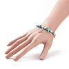 Alloy Tortoise Charm Bracelet with Synthetic Turquoise(Dyed) Starfish Beaded Bracelet for Women BJEW-TA00197-3