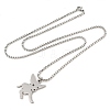 201 Stainless Steel Laser Cut Puppy Dog Pendant Box Chain Necklaces for Women Men NJEW-Q004-01P-4