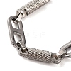 Tarnish Resistant 304 Stainless Steel Column & Oval Link Chain Bracelets BJEW-B078-85P-2