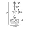 316L Surgical Stainless Steel Pave Cubic Zirconia Star Dice Curved Barbell Dangle Belly Rings FS-WG3E776-02-3
