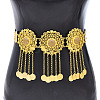 Alloy Light Colorado Topaz Rhinestone Flower Coin Tassel Waist Belly Chains for Beach Bikini FS-WG0FCE9-01-1