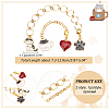 2Pcs 2 Style Cat Heart Alloy Enamel Beaded Knitting Row Counter Chains HJEW-AB00691-2