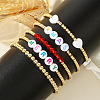 Bohemian Alphabet Brass Bead Shell Heart Bracelet 5-Piece Handmade Jewelry Sets JU6945-4