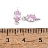 SHEGRACE Brass Pave Cubic Zirconia Oval Connector Charms XGRQ2O046-437B-P-3