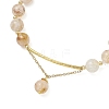 Natural Citrine Round Beaded Bracelets BJEW-JB11925-02-3