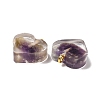 Transparent Resin Natural Amethyst Dyed Chips Pendants G-E185-12G-08-2