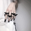 Halloween Themed Alloy Bat Adjustable Ring for Woman RJEW-L105-01-5