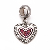 304 Stainless Steel Crystal Rhinestone European Dangle Charms STAS-F278-08P-2