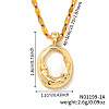 Chic Minimalist Brass Oval Pendant Dapped Chain Necklace for Women VG2128-1-1