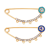 2Pcs 2 Colors Brass Brooch Findings KK-PH0013-71-6
