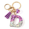 Alloy Resin Heart Keychains KEYC-TADJ0002-01G-D-2