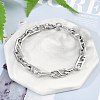 304 Stainless Steel Oval Link  Chain Bracelets for Women Men BJEW-F488-49B-P-1