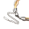 304 Stainless Steel Interlocking Herringbone Chain Bracelet for Men Women BJEW-H554-01-3