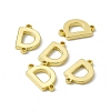 Rack Plating Brass Letter Connector Charms KK-C007-38G-D-1