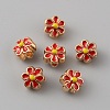 Light Gold Tone Alloy Enamel Beads ENAM-WH0057-43D-2