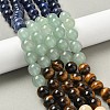 Chakra Natural Red Jasper & Yellow Jade & Green Aventurine & Tiger Eye & Sodalite & Amethyst Beads Strands X-G-NH0002-E02-10mm-2