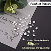  Jewelry 60Pcs 3 Style Cubic Zirconia Beads & Cabochons ZIRC-PJ0001-07-12