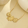 Triple Flower 304 Stainless Steel Bib Necklaces for Women NJEW-G173-03G-1