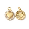 Rack Plating Brass Pave Cubic Zirconia Pendants KK-O142-32G-2