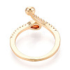 Teardrop Brass Micro Pave Cubic Zirconia Cup Peg Ring Settings KK-T076-08G-3