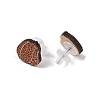 Wood Stud Steel Needle Earrings EJEW-U016-02P-02-3