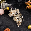 Alloy with Plastic Pearl Flower Alligator Hair Clips OHAR-WH20010-05G-3