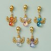 Glass Seed Beaded Woven European Dangle Charms PALLOY-MZ00356-1