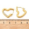 304 Stainless Steel Micro Pave Clear Cubic Zirconia Heart Hoop Earrings EJEW-V016-06G-01-5