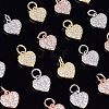  24Pcs 3 Colors Brass Micro Pave Clear Cubic Zirconia Charms KK-NB0001-41-4