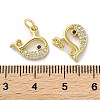 Rack Plating Brass Micro Pave Clear Cubic Zirconia Pendants KK-Z039-19G-3