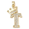 Rack Plating Brass Micro Pave Cubic Zirconia Pendants KK-D535-01T-RS-1