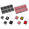 24Pcs 2 Colors Plastic Packing Boxes with Sponge Inside for Brooches CON-HY0001-06-1