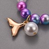 Plastic Imitation Pearl Stretch Bracelets and Necklace Jewelry Sets SJEW-JS01053-02-9