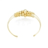 Brass Round Beaded Open Cuff Bangle BJEW-I303-01G-2