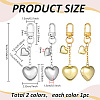 2Pcs 2 Colors Brass Heart Pendant Decorations HJEW-PH02507-2