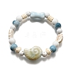 Handmade Porcelain Beads & Synthetic Howlite Beads Stretch Bracelets for Women BJEW-D307-01B-2