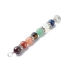 7 Chakra Mixed Gemstone Copper Wire Wrapped Big Pendants PALLOY-JF01899-02-5