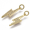 Brass Micro Pave Cubic Zirconia Pendants X-KK-N227-11G-1