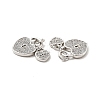 Brass Micro Pave Clear Cubic Zirconia Charms KK-E068-VB175-2