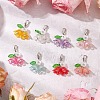 8Pcs Flower Acrylic Pendant Decorations HJEW-JM02792-2