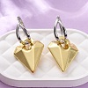 Two Tone Heart Brass Hoop Earrings EJEW-D322-12GP-02B-1