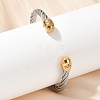 304 Stainless Steel Cuff Bangles BJEW-M136-01B-PG-1
