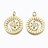 Brass Micro Pave Clear Cubic Zirconia Pendants ZIRC-N039-130-NF-2