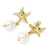 Teardrop Shell Pearl Bead Stud Earrings EJEW-JE07105-01-4