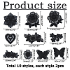20Pcs 10 Styles Computerized Embroidery Cloth Iron on/Sew on Patches DIY-HS0001-99-2