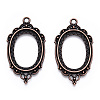 Zinc Alloy Link Cabochon Settings X-PALLOY-WH0001-35R-2